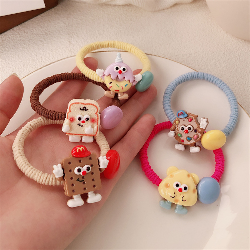 Nuevos lindos dibujos animados cuerdas de pelo de frijoles de azúcar adornamientos de cabello dulce chica cuerda de correa de correa de cabello de cabello de cola de caballo