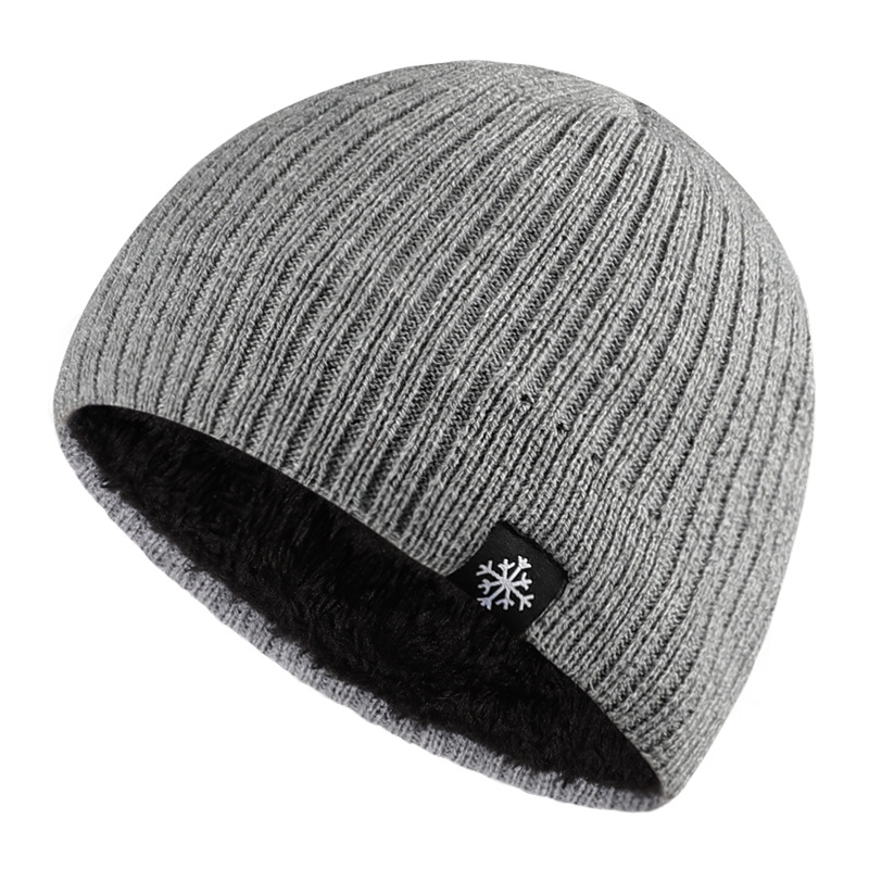 Chapeaux unisexes pour hommes et femmes, chapeau simple en tissu avec étiquette en flocon de neige, chapeau tricoté pour sports de plein air, chapeau chaud décontracté pour femmes_voghion.com