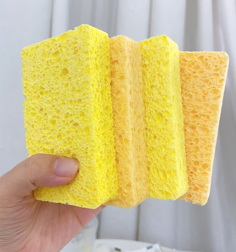 Thickened wood pulp cotton sponge for kitchen cleaning, non-stick oil sponge block, dishwashing artifact, scouring pad, wood pulp sponge
