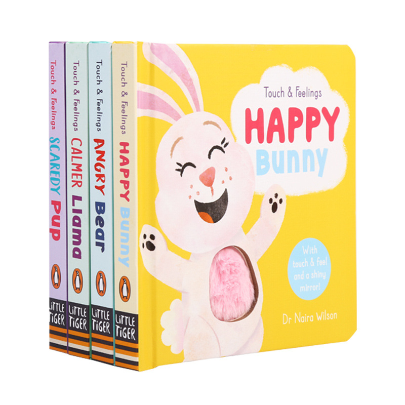 Little Been Clicks To Read The Children's Book Touch And Feelings.My Emotional Cognition Touch Book4 Volumes