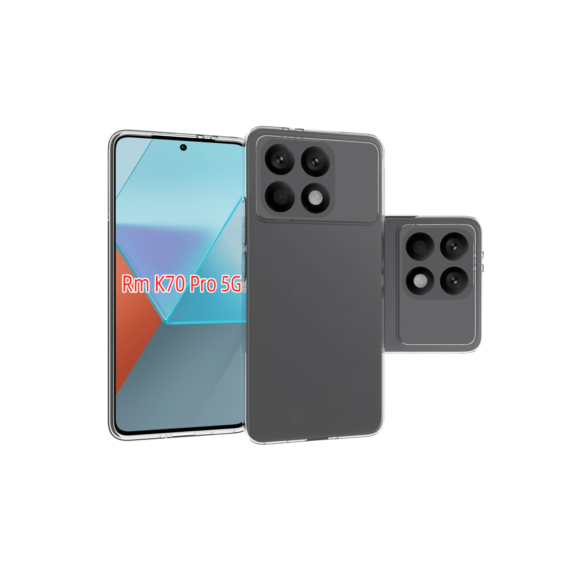 适用于小米红米 K70 pro 5G透明软胶TPU防水纹素材清水手机套批发