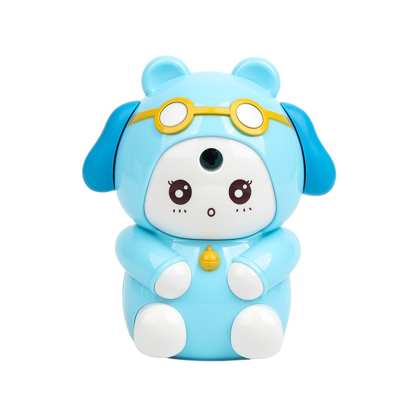 7837 Sacapuntas de lápiz de perro de la suerte Sacapuntas de pluma automática estudiante de escuela primaria aprendizaje papelería forma de dibujos animados sacapuntas