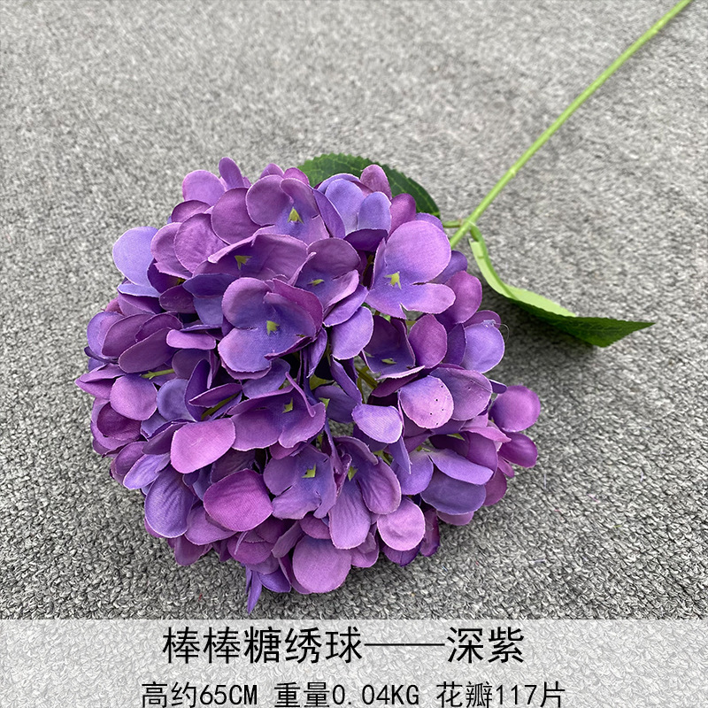 Nuevo en 2025, Decoración de Flores de Hortensia Individual en Forma de Piruleta, Recomendado para Decoración de Salones de Boda, Hoteles y Hogares, Diseño de Arreglos Florales, Decoración Suave