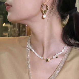 Two-Wear Retro Twist Water Drop Pearl Earrings, Feminine, Versatile, High-End, Natural Freshwater Pearl European and American Earrings