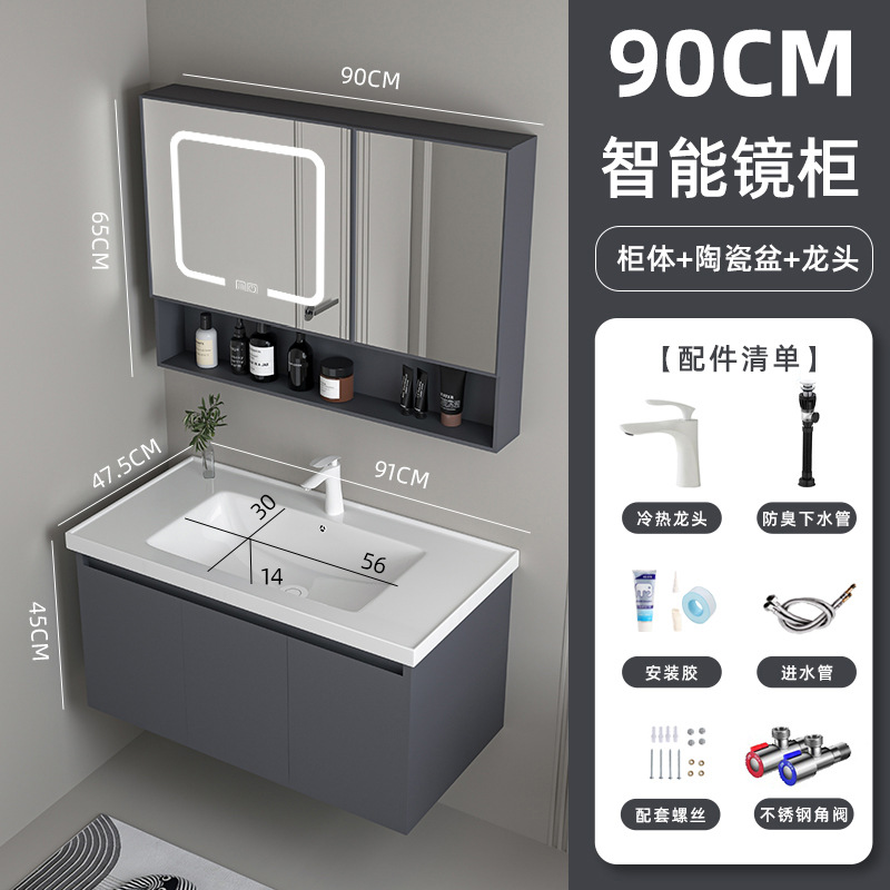 gabinete de baño de acero inoxidable cerámica integral cajón lavabo lavabo de baño lavabo de mano lavabo de lavado de cara lavabo combinación