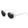 White sunglasses hip-hop style, fashionable glasses solar-powered