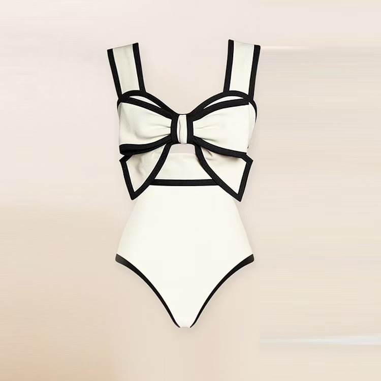Modischer Damen Badeanzug Mit Schleife Und Rock Im Retro Design_voghion.com