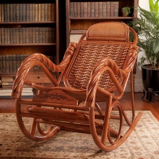 Natural Real Vine Plant Woven Old Man Nap Chair Home Indoor Leisure Leisure Old-fashioned Recliner Rocking Chair Balcony