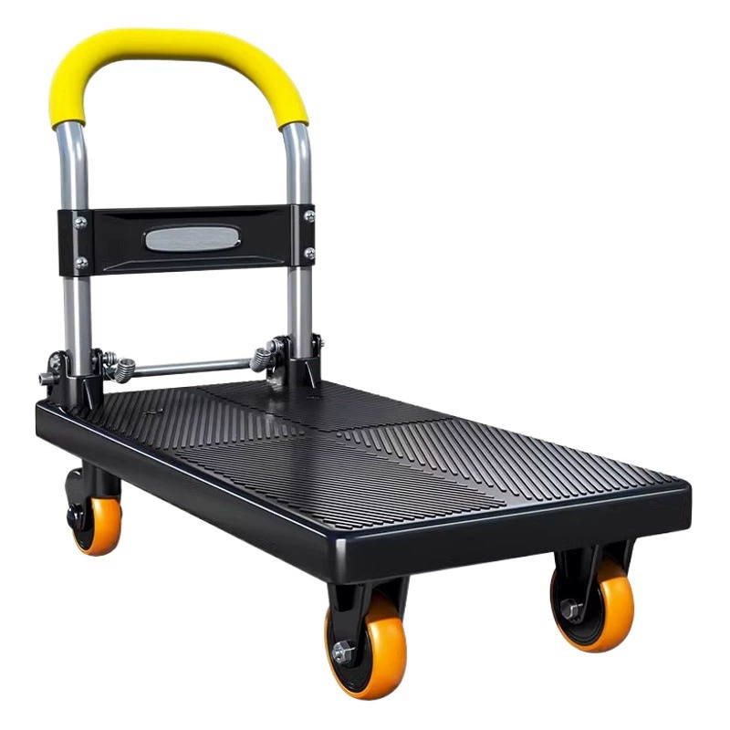 Маленькая тележка Тяговая тележка Складная портативная четырехколесная тележка для переноски артефакта Доставка на дом Маленькая тележка Тяговая тележка