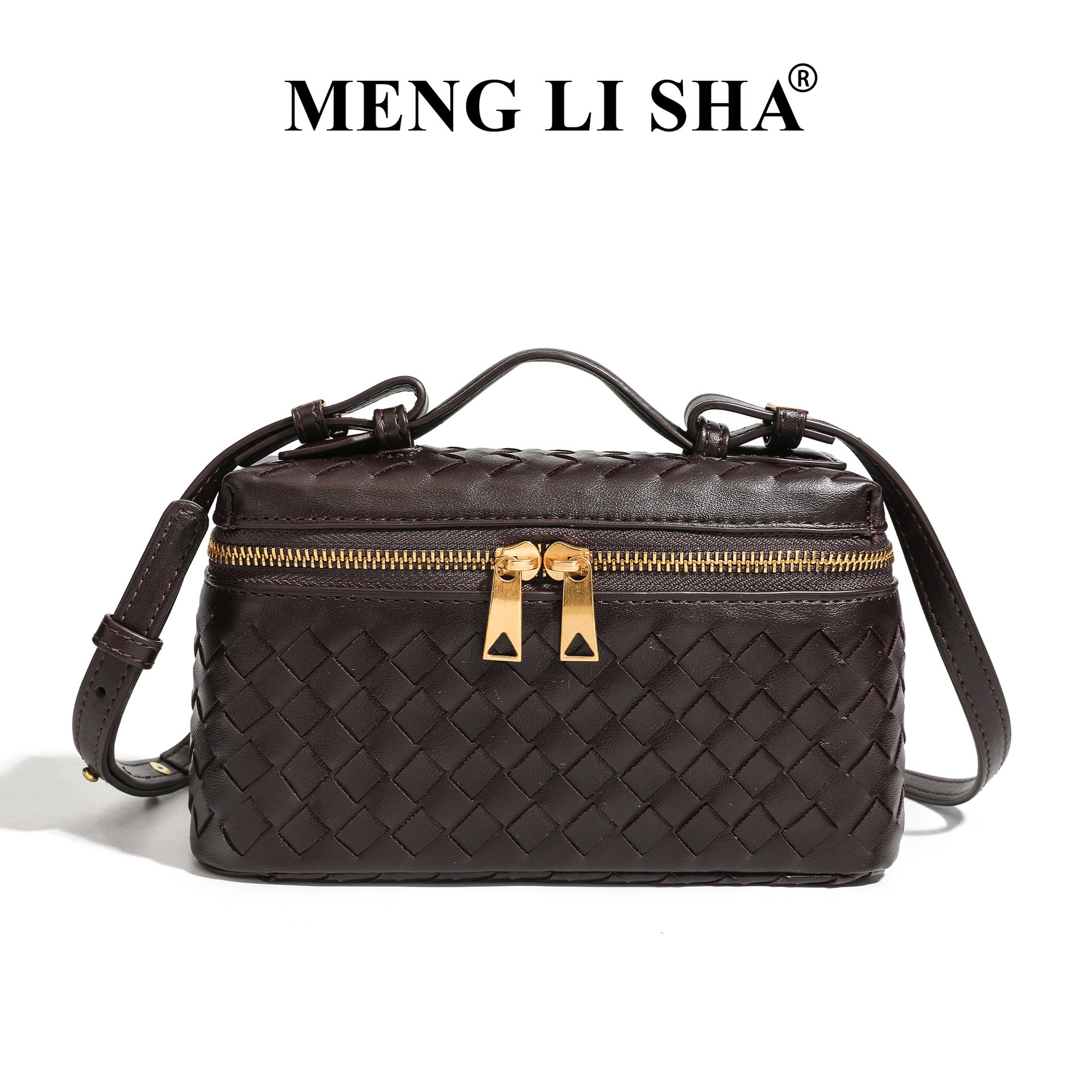 [Cross-Border Exclusive] Hand-Woven Women's Box Bag, Fashionable Handheld Makeup Bag, Single Shoulder Crossbody Small Square Bag - Thumbnail 7