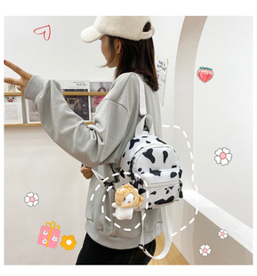 Bag Women's Bag 2021 Spring New Backpack Dairy Cow Pattern Backpack Outdoor Travel Crossbody Bag