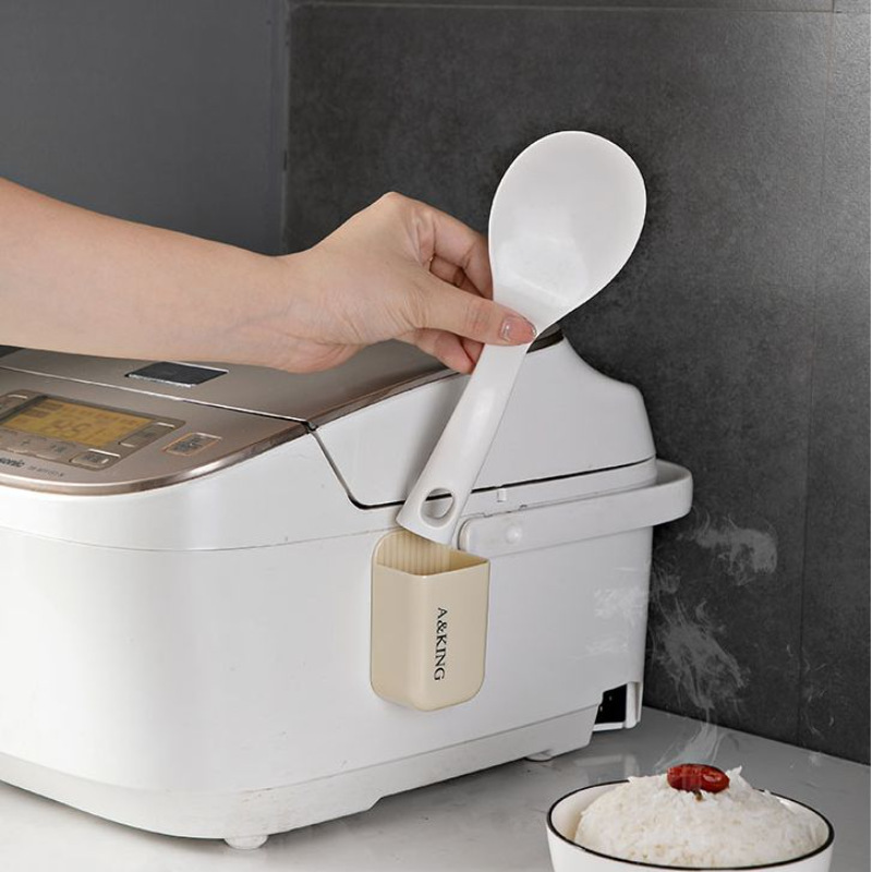 Kitchen Rice Spoon Storage Rack Rice Cooker Rice Shovel Wall-Mounted Storage Rack Non-Stick Soup Spoon Rice Spoon Storage Rack