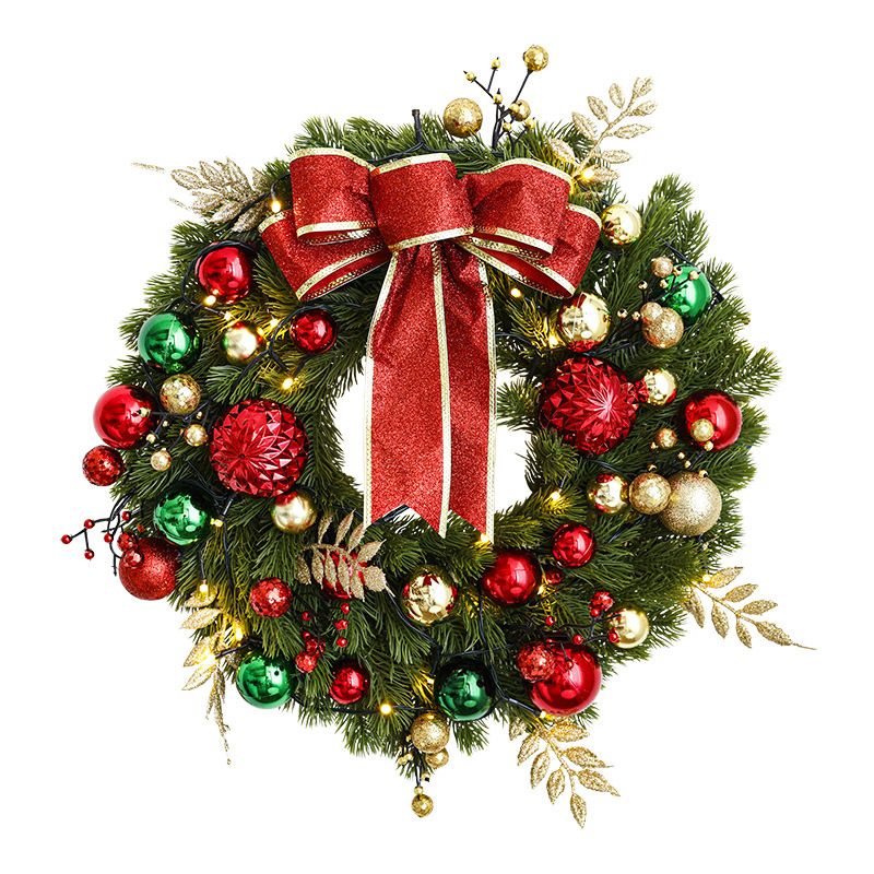 Amazon pop navideño decoración de puerta colgante 50CM / 60CM guirlanda navideña decoración de ventana al por mayor