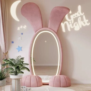 Big Rabbit Full Body Floor Mirror Ins Internet Celebrity Home Cartoon Done Mirror Cartoon Cute Clothing Store Fitting Mirror