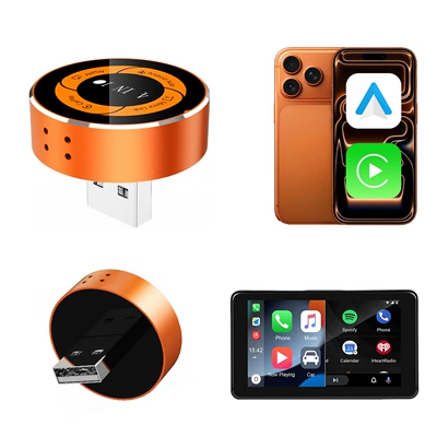 Cross-Border Best-Selling Four-In-One Wireless Carplay Box for Android and Apple, Android Mirroring Screen Projection, In-Car Smart Device (Simsiz CarPlay və Android Auto) - a8mt-four-in-one-wired-to-wireless