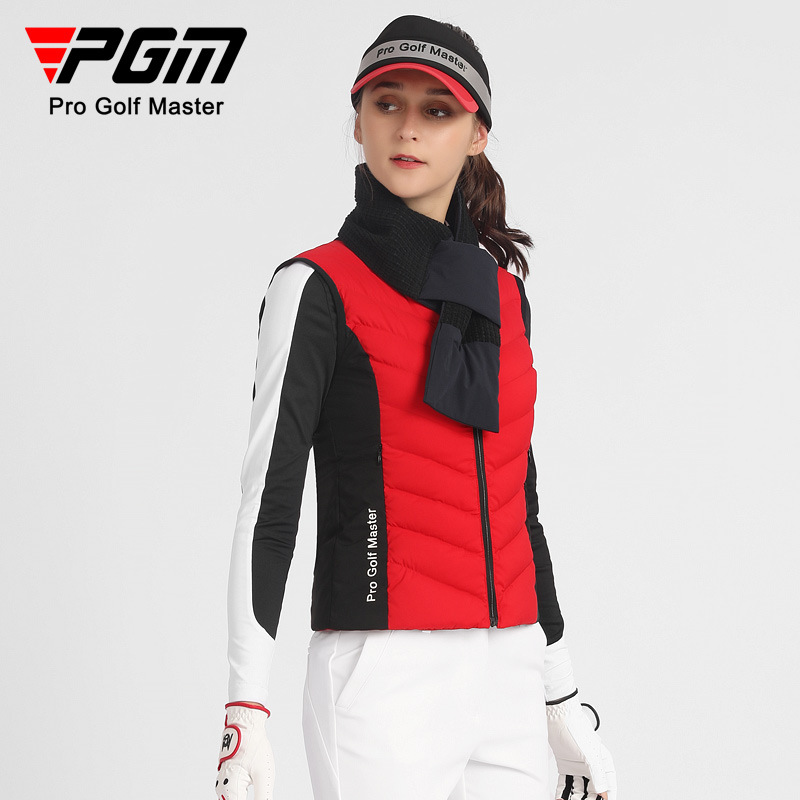 Áo gi lê lông vũ nữ golf PGM chống gió giữ ấm thu đông — YF521-màu đỏ, YF521-màu trắng