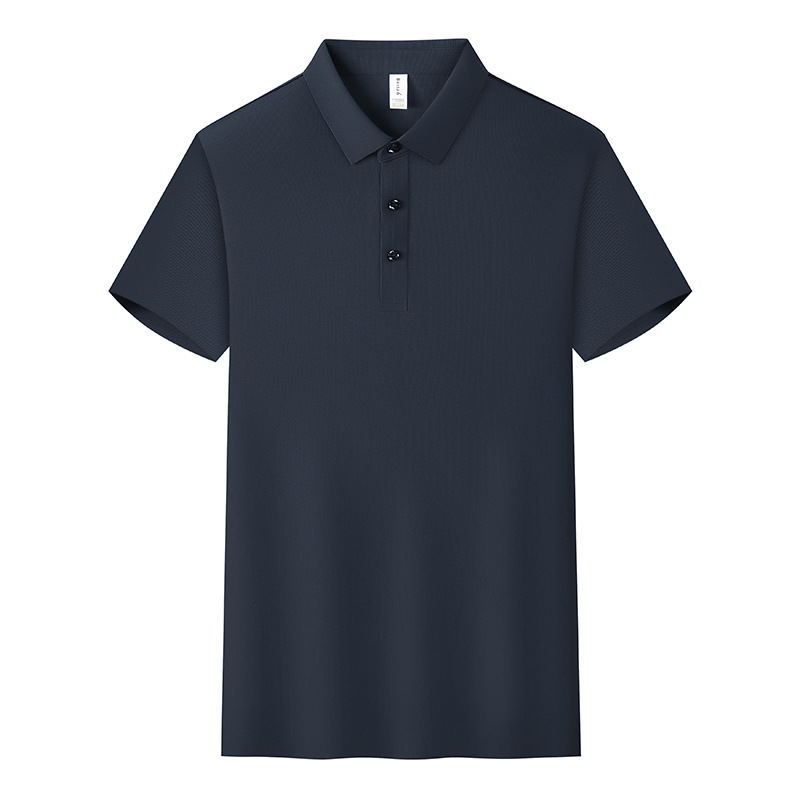 Comercio de alta gama brocado de amoníaco sin rastro de goma antibacteriana sensación fríaca de verano de manga corta polo logo personalizado para hombres