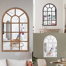 MZ420跨境立体仿窗户拱门木质亚克力镜面墙贴背景墙自粘装饰镜子