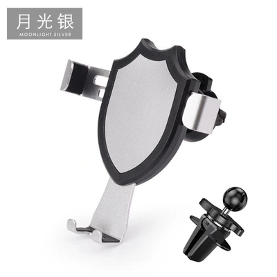 Gravity Metal Stand Wholesale, Car phone holder - shield-gravity-bracket-silver-word-clip