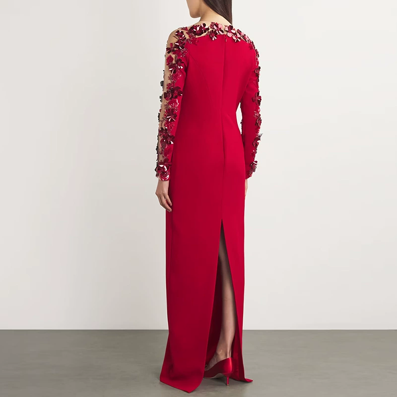Evening dress, three dimensional long long skirt, European style