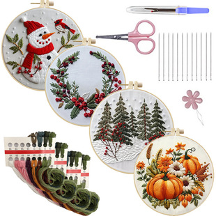 Cross-border New Embroidery Christmas Embroidery KIT Christmas Kit Embroidery Handmade DIY Material