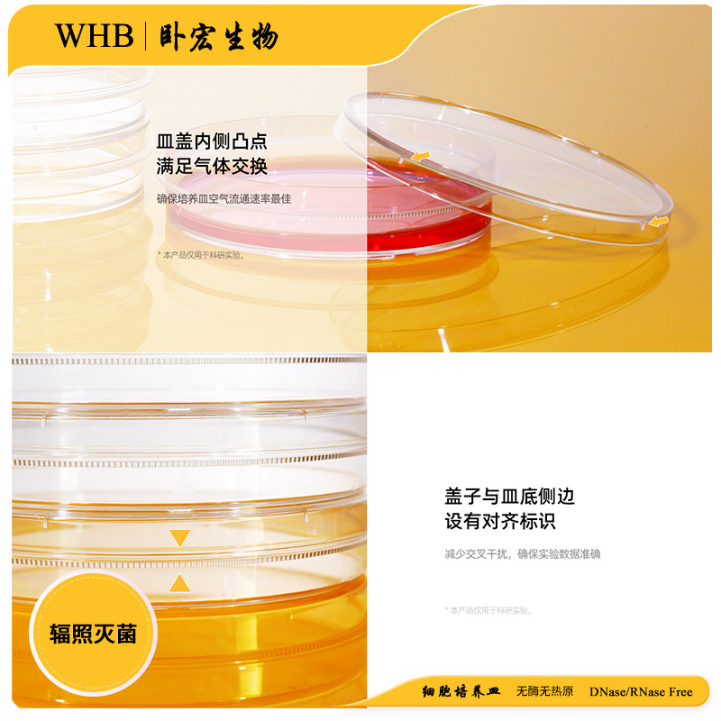 圆形培养皿一次性带齿轮易握型35/ 60/ 100/ 150mm 实验细胞耗材