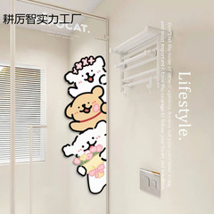 探头小狗浴室贴纸可爱玻璃贴纸无痕玻璃门防撞贴纸厨房冰箱划痕贴