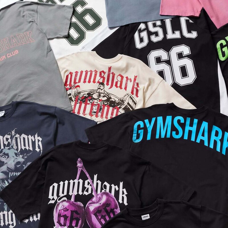 Gymshark Short-Sleeved Sports Casual Oversized Fitness Wear Shark Pure Cotton Breathable T-Shirt Same Style for Men and Women