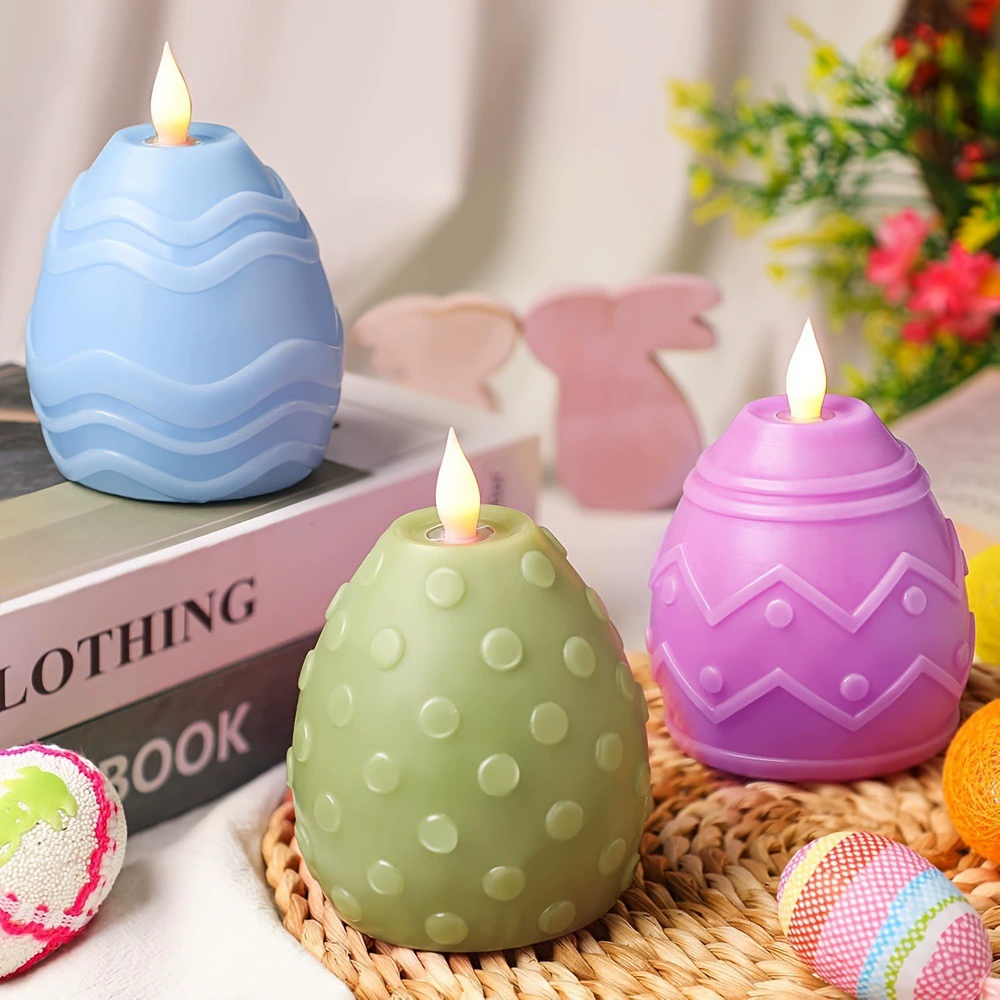 Cross -border Easter Resurrection Eggless Flameless LED Candle Light Easter Egg Candle Light