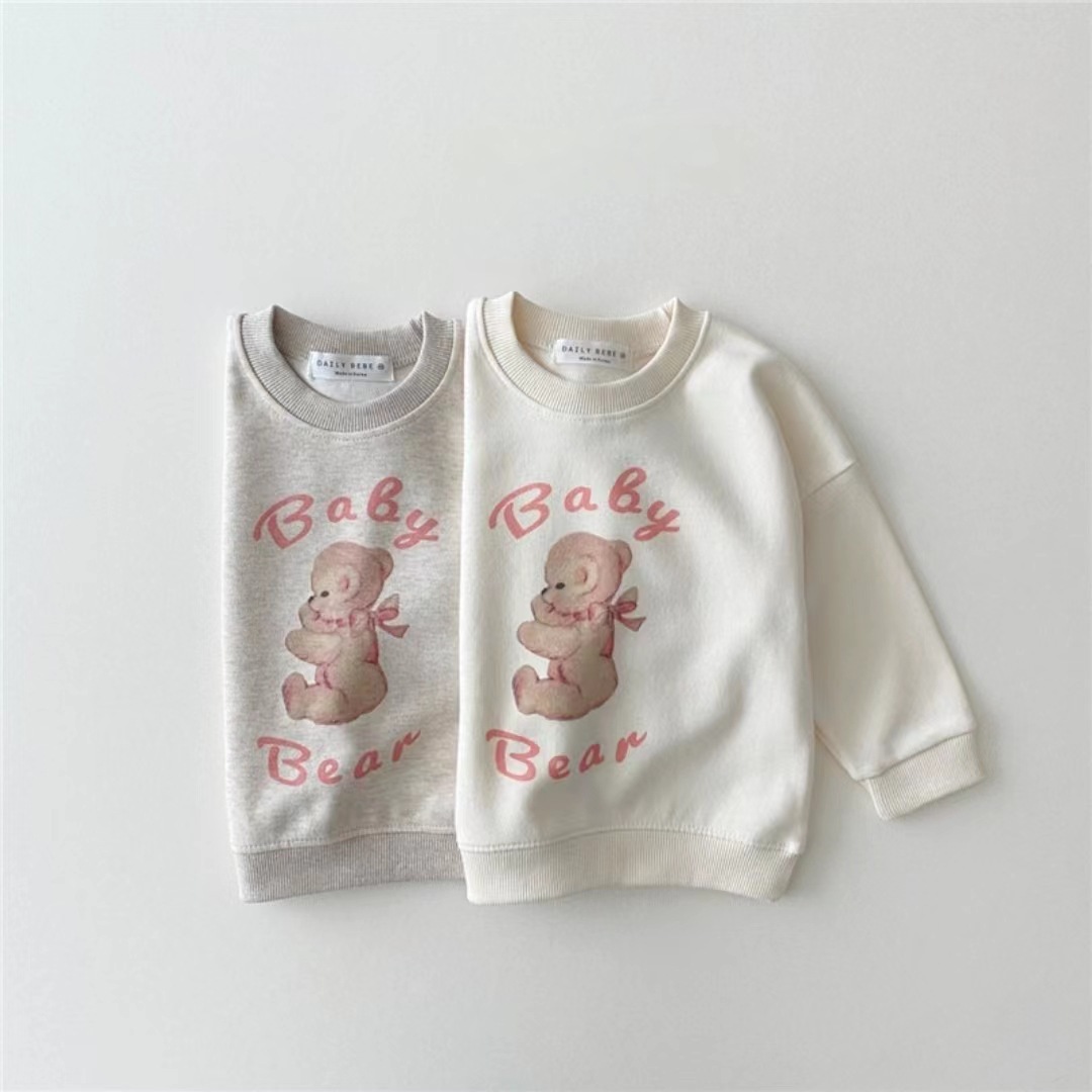 Korean style children's clothing autumn new style girls' bear cartoon sweatshirt casual pullover