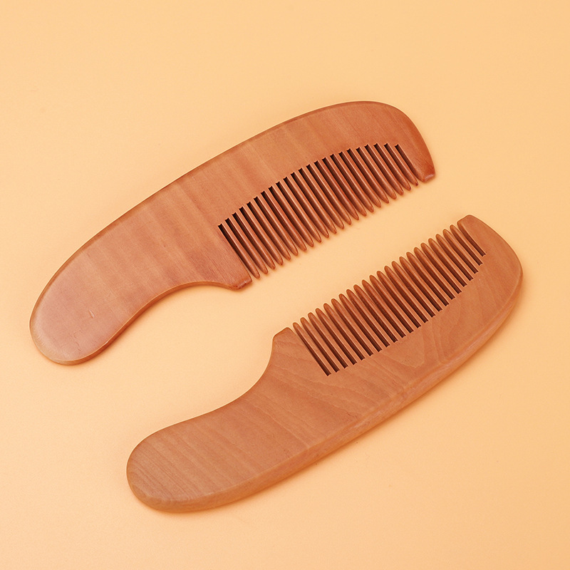 バナナピーチウッドベビーコームブナ材小さなひげヘアフラットコームレーザー彫刻クロスボーダー外国貿易ヘアケア|undefined