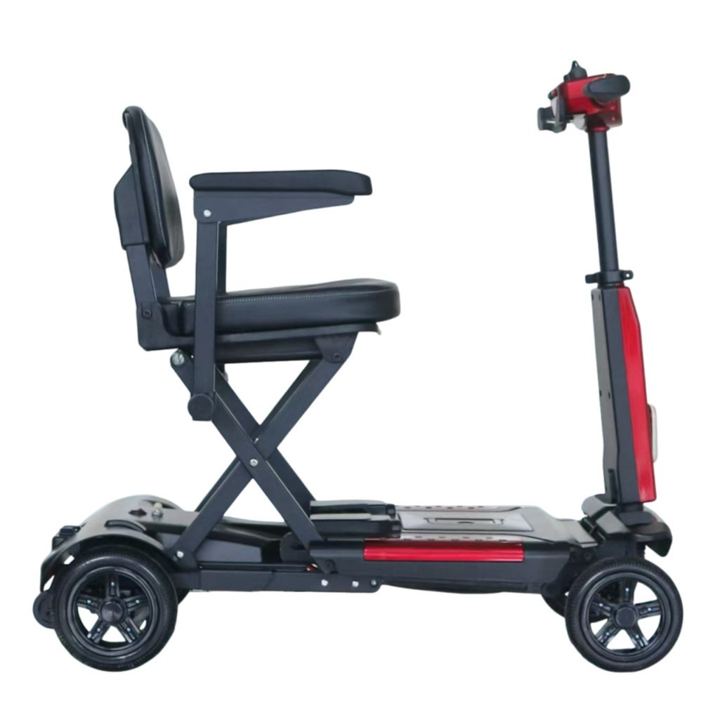Vehículo plegable automático de cuatro ruedas para ancianos discapacitados, batería de litio conveniente, ciclomotor familiar de ocio, vehículo discapacitado