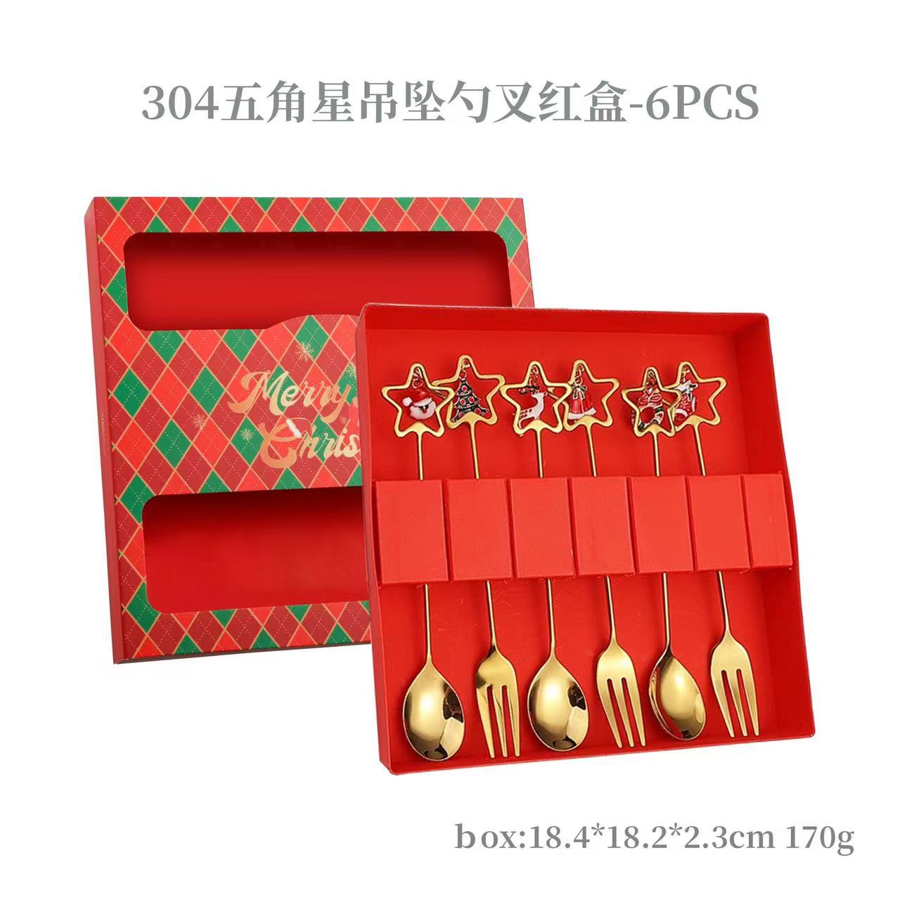 W juego de cuchara de Navidad transfronteriza dibujos animados lindo divertido muñeco de nieve cuchara postre de Navidad creativo cuchara tenedor vajilla de regalo