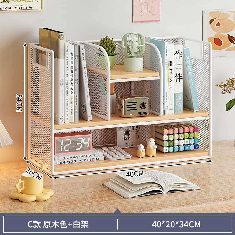 Estante de pie de escritorio Estante de piso pequeño de escritorio Estante de almacenamiento Hogar de varias capas Estante pequeño Estante en capas de acabado de archivos