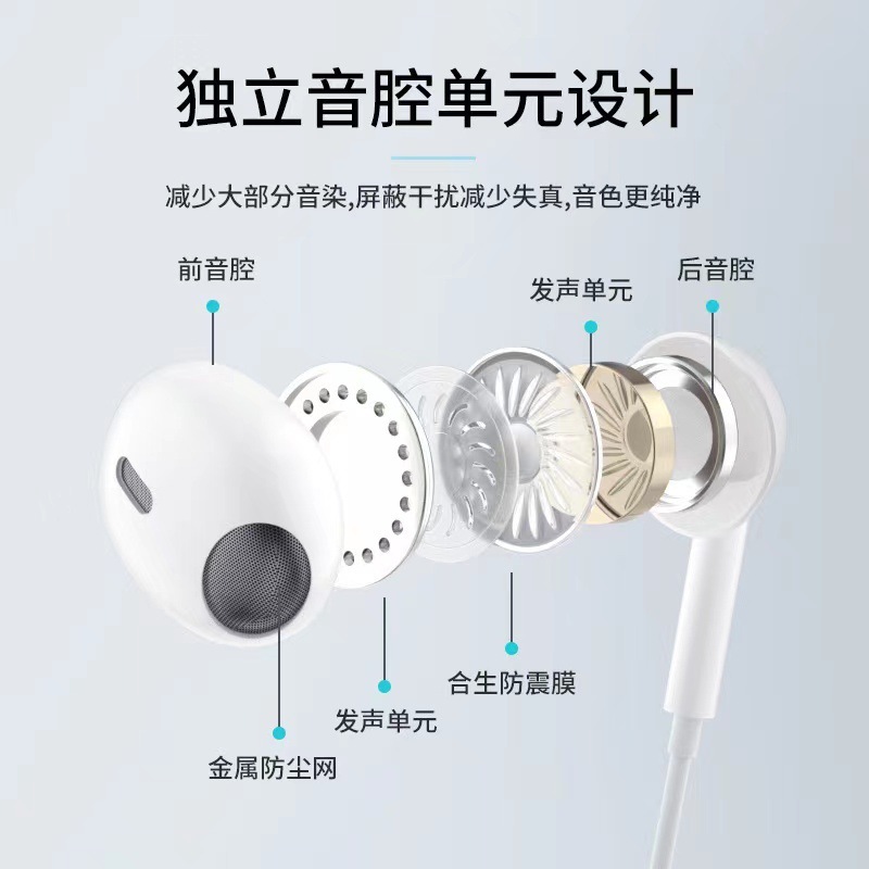 工場はアップルx安卓TYPE-C携帯電話の重低音線制御を適用して、麦イヤホン付き有線卸売りを提供している|undefined