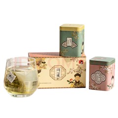 ティーカラー同心ボトル角缶ピーチウーロンキンモクセイ茶水出し茶花フルーツティーバッグお土産1箱2缶