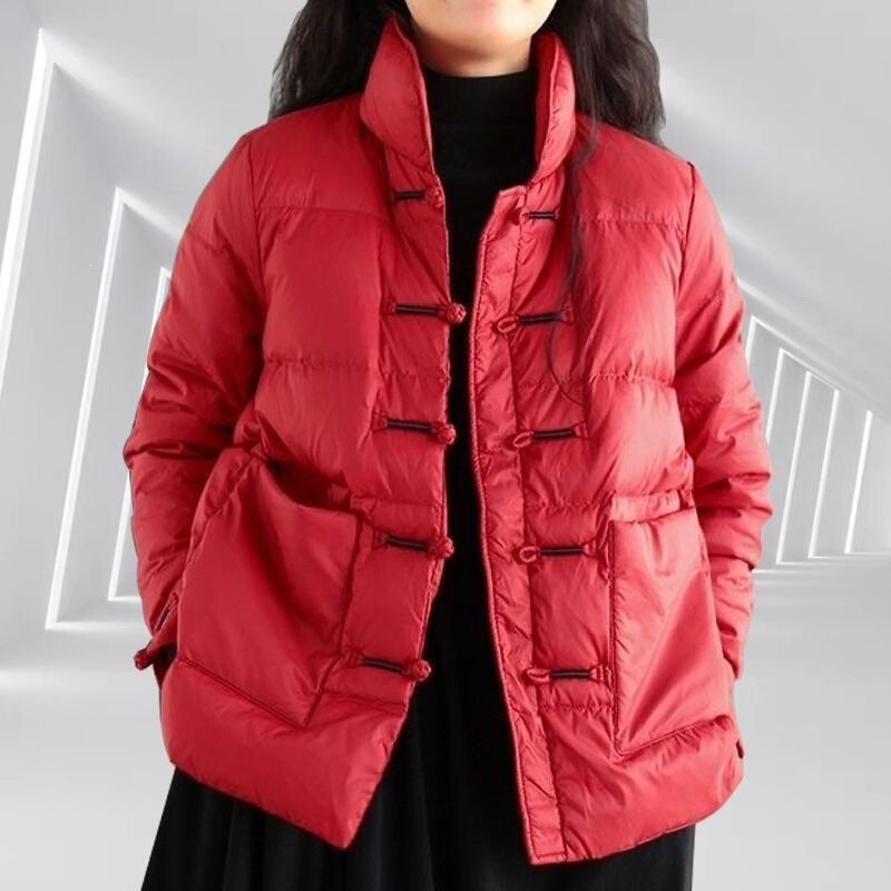 Wholesale New Winter Women's Clothing, Artistic Retro New Chinese Style Short down Cotton Jacket with Stand Collar and Button Closure Wholesale New Winter Women's Clothing, Artistic Retro New Chinese Style Short down Cotton Jacket with Stand Collar and Button Closure