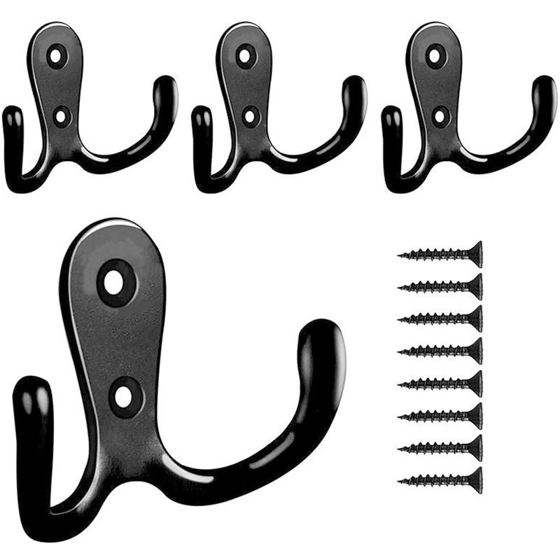 Double claw bathrobe Hook double coat hook wall hanging clothes bathroom bedroom door wall retro metal cloth hanger Double claw bathrobe Hook double coat hook wall hanging clothes bathroom bedroom door wall retro metal cloth hanger