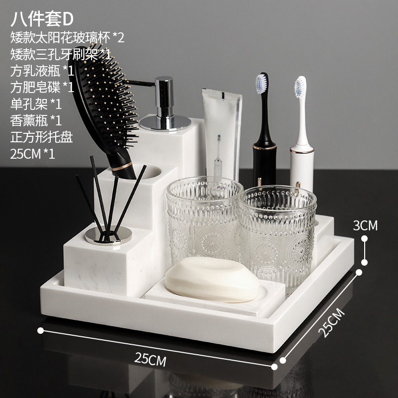 Juego de ocho piezas plateado jazz blanco D