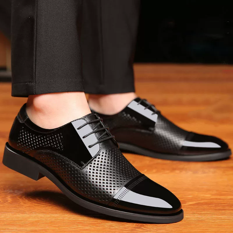 [Кожа из воловьей кожи] Натуральная мужская кожаная обувь деловая кожаная повседневная мужская обувь нескользящая Мягкая подошва обувь для пап среднего и пожилого возраста