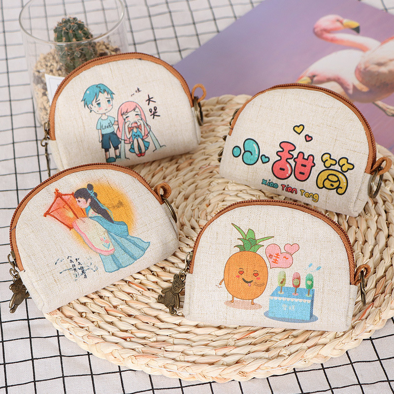 Wholesale Creative Mini Coin Purse Female Key Coin Coin Bag Cartoon Student Small Wallet Fabric Bag