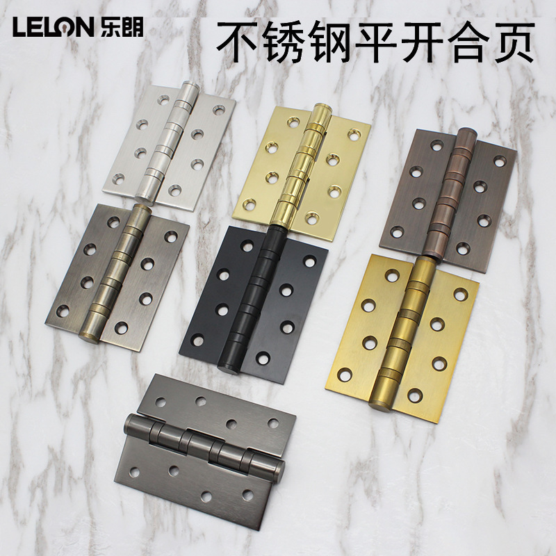 bisagra de acero inoxidable personalizada bisagra de puerta de madera dormitorio doméstico bisagra de cojinete silenciosa bisagra silenciosa 4 pulgadas
