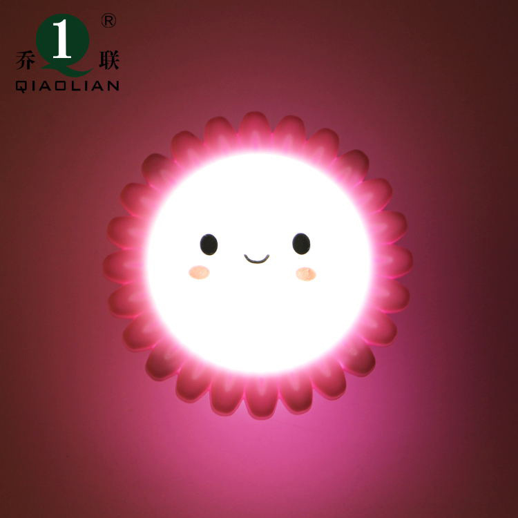 Luz de girasol con interruptor de luz de noche LED creativa de ahorro de energía enchufe de alimentación de la noche luz de noche de sueño