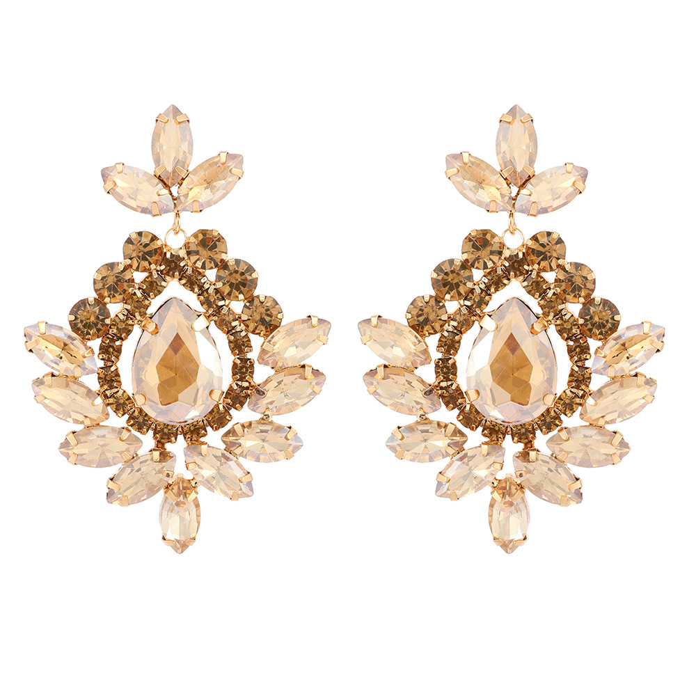 Glass Material Geometric Pattern 1 Pair Retro Geometric Glass Plating Women's Drop Earrings