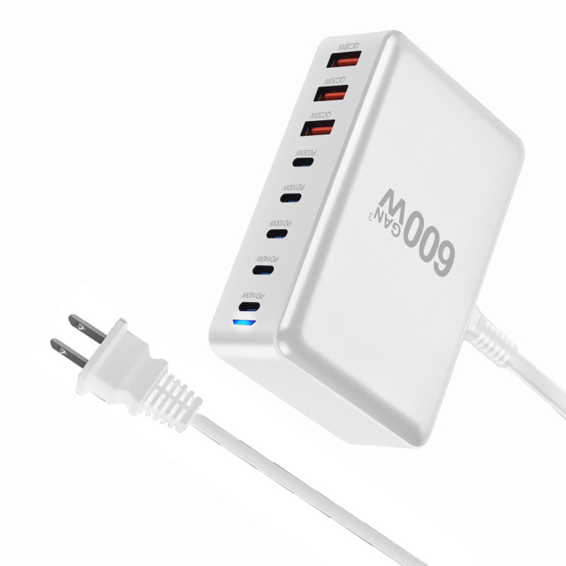 新しい 600 ワット窒化ガリウム PD3.1 デスクトップ充電器 5C3A 充電器多機能 PD 高速充電アダプタ|undefined