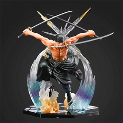 2-Year-Old One Piece Anime Figure in Color Box: Hellfire Ghost Cut Zoro with Interchangeable Head, Figurine Decorative Item