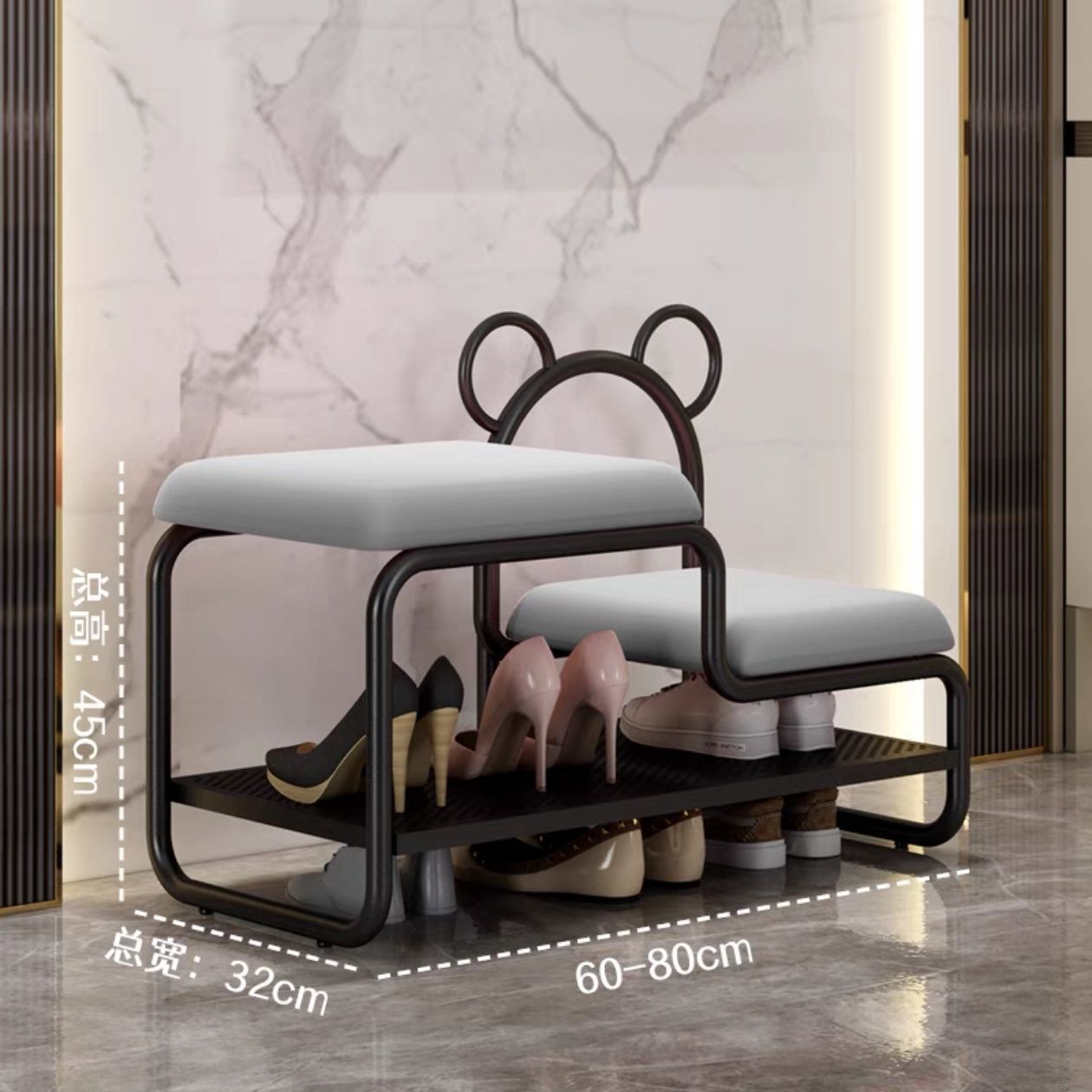 Fábrica directa nórdica puerta de cambio de zapatos de puerta doméstica un gabinete de zapatos simple y ligero cojín de lujo zapatos para niños zapatos image 16