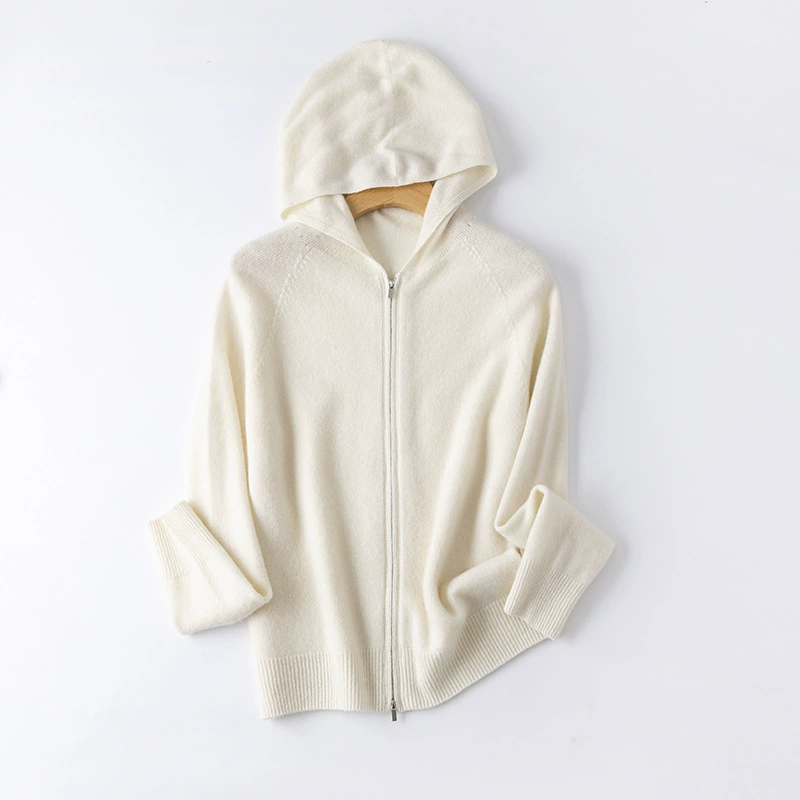 Американский кантри классический теплый и удобный 100. шерстяной вязаный кардиган на молнии с капюшоном