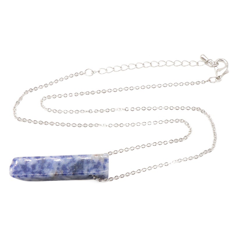 1213-natural cristal ágata irregular collar largo plano con forma colgante largo Amazon Live supply