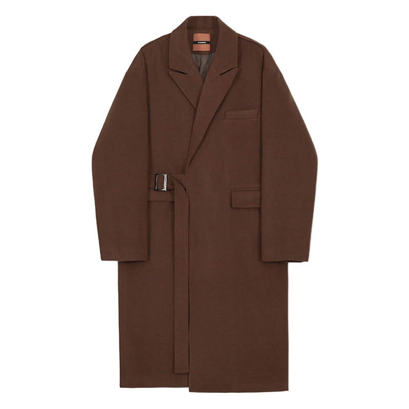 MYQ abrigo de lana de los hombres de media longitud Otoño e Invierno engrosada estilo coreano moda suelta de doble cara abrigo de lana